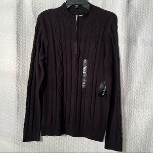 kim rogers / black long sleeve zippered sweater size medium womens
